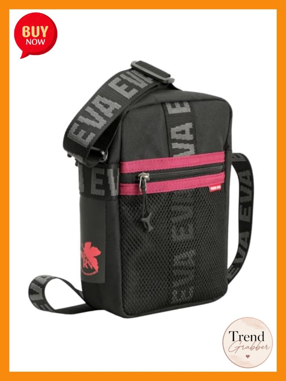 NEON GENESIS EVANGELION CROSSBODY BAG with Adjustable Strap